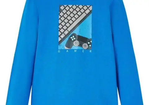 Tricou copii mâneci lungi albastru cobalt 140 - 1/5