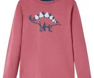 Tricou pentru copii cu mâneci lungi roșu închis 92