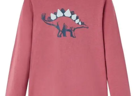 Tricou pentru copii cu mâneci lungi roșu închis 116 - 1/5