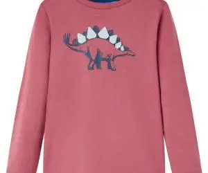 Tricou pentru copii cu mâneci lungi roșu închis 116