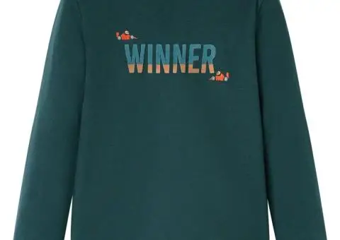 Tricou de copii cu mâneci lungi verde închis 128 - 1/5