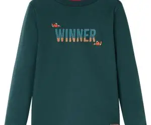 Tricou de copii cu mâneci lungi verde închis 128