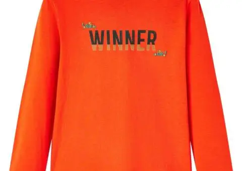 Tricou de copii cu mâneci lungi portocaliu aprins 140 - 1/5