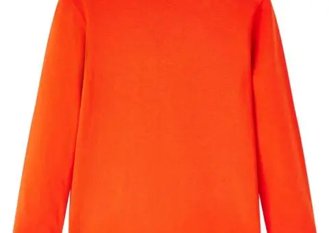 Tricou de copii cu mâneci lungi portocaliu aprins 140 - 2/5