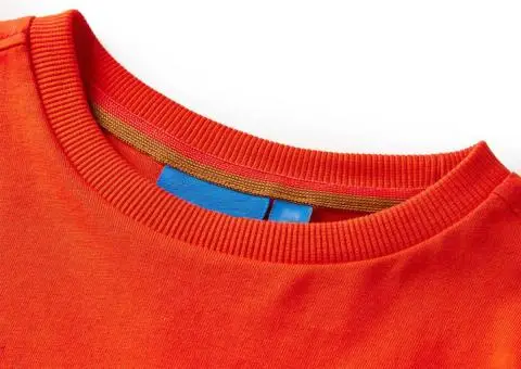 Tricou de copii cu mâneci lungi portocaliu aprins 140 - 3/5