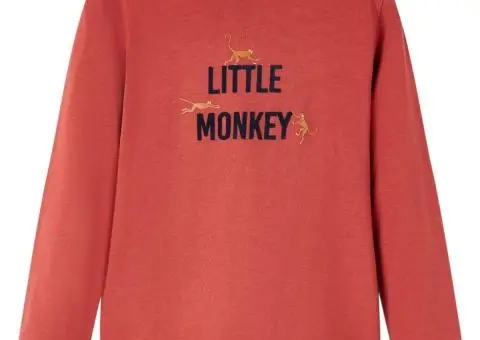 Tricou pentru copii cu mâneci lungi roșu ars 92 - 1/5