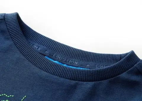 Tricou pentru copii cu mâneci lungi, bleumarin, 128 - 3/5