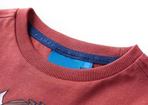 Tricou pentru copii cu mâneci lungi, roșu ars, 140 - 3/5