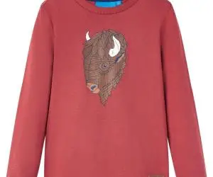 Tricou pentru copii cu mâneci lungi, roșu ars, 116
