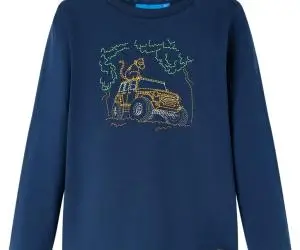 Tricou pentru copii cu mâneci lungi, bleumarin, 104