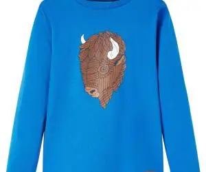 Tricou de copii cu mâneci lungi, albastru cobalt, 140
