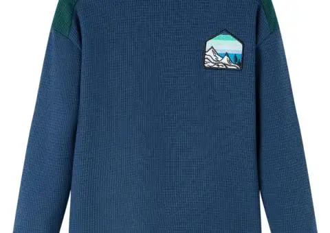 Bluzon pentru copii striat, bleumarin, 92 - 1/5