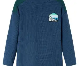 Bluzon pentru copii striat, bleumarin, 92