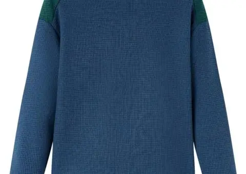 Bluzon pentru copii striat, bleumarin, 92 - 2/5