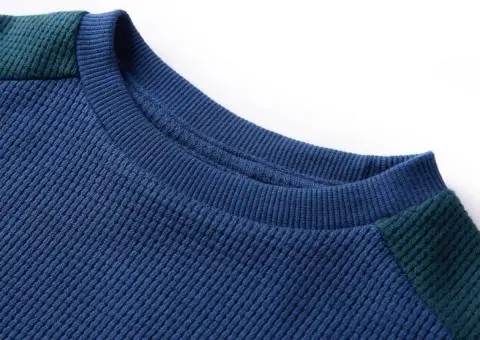 Bluzon pentru copii striat, bleumarin, 92 - 3/5