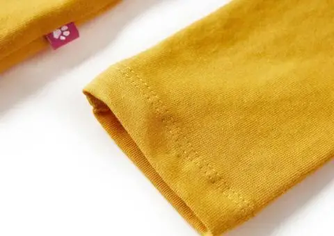 Tricou pentru copii cu mâneci lungi ocru închis 116 - 5/5