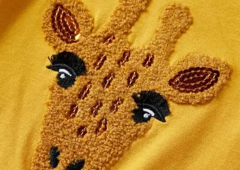 Tricou pentru copii cu mâneci lungi ocru închis 140 - 4/5