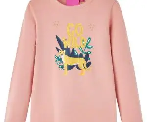 Tricou pentru copii cu mâneci lungi roz deschis 104