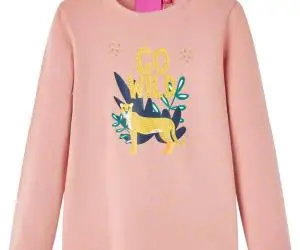 Tricou pentru copii cu mâneci lungi roz deschis 128