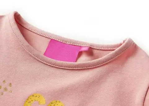 Tricou pentru copii cu mâneci lungi roz deschis 128 - 3/5