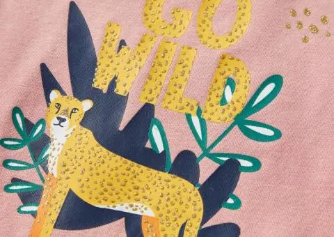 Tricou pentru copii cu mâneci lungi roz deschis 128 - 4/5