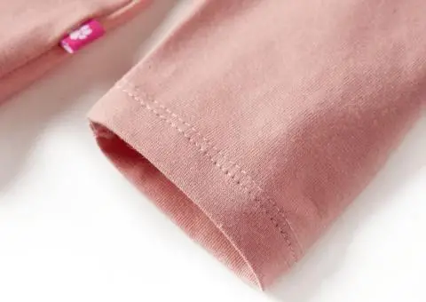 Tricou pentru copii cu mâneci lungi roz deschis 128 - 5/5