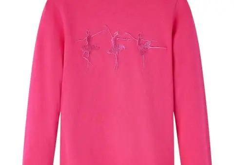 Tricou pentru copii cu mâneci lungi, roz aprins, 104 - 1/5