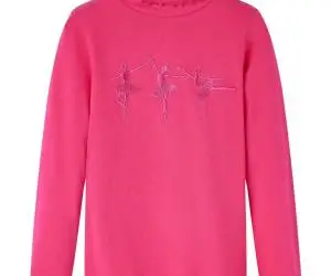 Tricou pentru copii cu mâneci lungi, roz aprins, 104