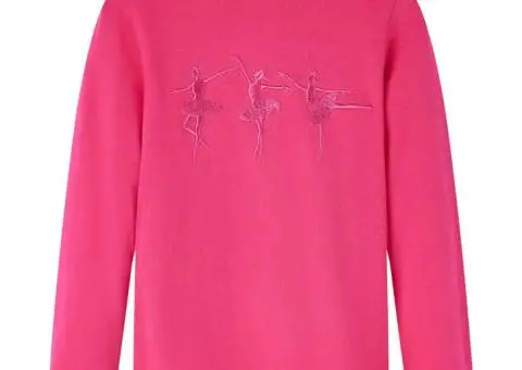 Tricou pentru copii cu mâneci lungi, roz aprins, 128 - 1/5