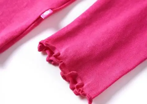 Tricou pentru copii cu mâneci lungi, roz aprins, 128 - 5/5