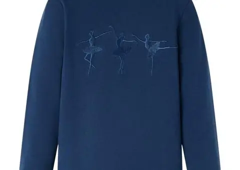 Tricou pentru copii cu mâneci lungi, bleumarin, 140 - 1/5