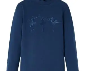 Tricou pentru copii cu mâneci lungi, bleumarin, 140