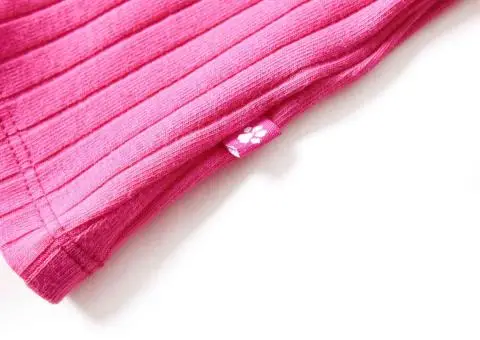 Tricou de copii cu mâneci lungi, tricot cu nervuri, roz aprins, 140 - 5/5