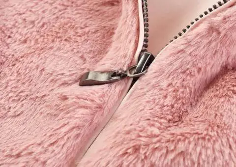 Palton pentru copii din blană artificială, roz, 104 - 4/5