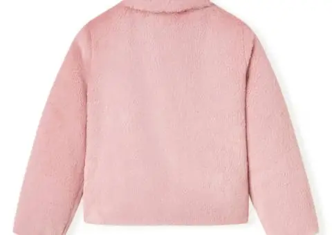 Palton pentru copii din blană artificială, roz, 128 - 2/5