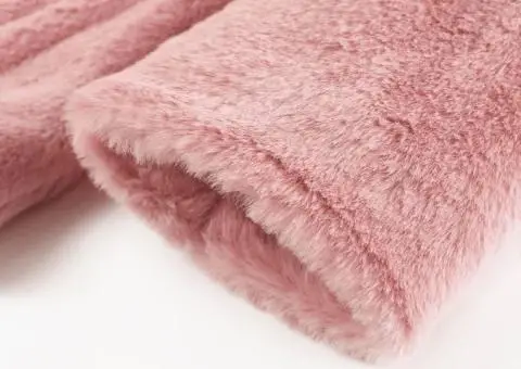 Palton pentru copii din blană artificială, roz, 128 - 5/5