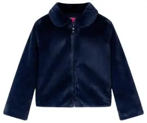 Palton pentru copii din blană artificială, bleumarin, 128