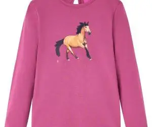 Tricou pentru copii cu mâneci lungi, zmeuriu, 92