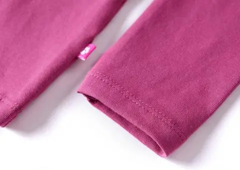 Tricou pentru copii cu mâneci lungi, zmeuriu, 92 - 5/5