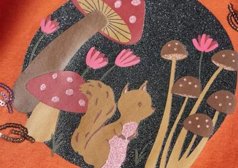 Tricou pentru copii cu mâneci lungi, portocaliu ars, 92 - 4/5