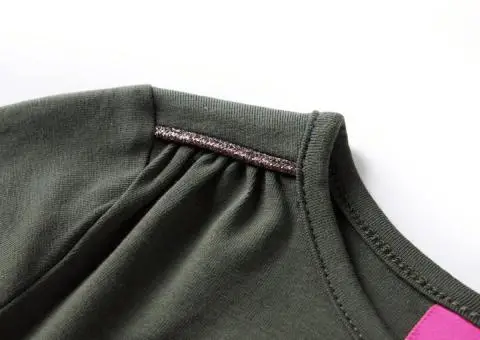 Tricou cu mâneci lungi pentru copii, kaki, 116 - 4/5