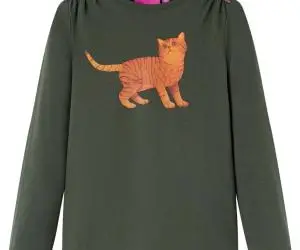 Tricou cu mâneci lungi pentru copii, kaki, 92
