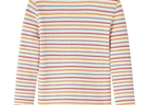 Tricou de copii cu mâneci lungi, ecru, 128 - 2/5