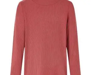 Tricou de copii cu mâneci lungi, guler tunică, roșu ars, 116