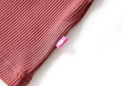 Tricou de copii cu mâneci lungi, guler tunică, roșu ars, 92 - 4/5