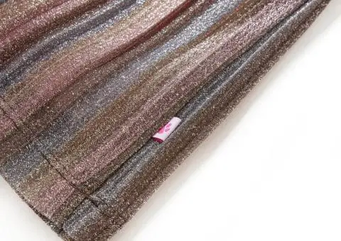 Fusta plisată pentru copii cu sclipici, maro și roz, 92 - 5/5