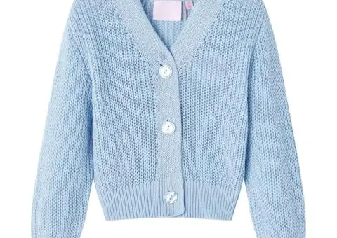 Cardigan pentru copii tricotat, albastru, 116 - 1/5