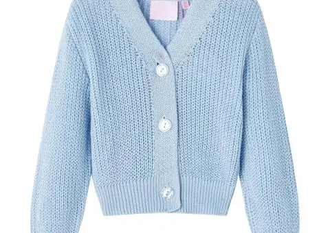 Cardigan pentru copii tricotat, albastru, 92 - 1/5