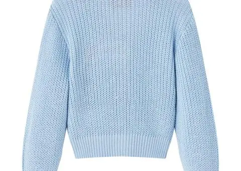 Cardigan pentru copii tricotat, albastru, 92 - 2/5