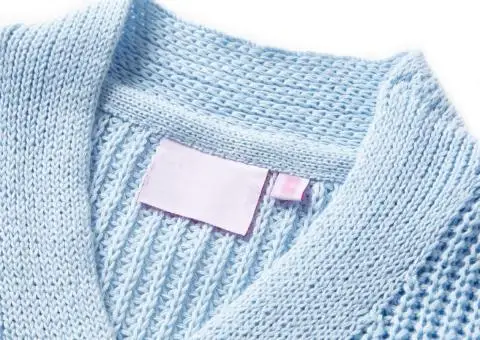 Cardigan pentru copii tricotat, albastru, 92 - 3/5